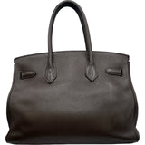 エルメス HERMES バーキン30 □L刻印 エべンヌ シルバー金具 トリヨン ユニセックス ハンドバッグ
