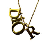 クリスチャン・ディオール Christian Dior ロゴネックレス ゴールド メタル アクセサリー