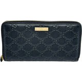 グッチ GUCCI グッチシマラウンドファスナー長財布 112724 ブラック ゴールド金具 レザー レディース 長財布