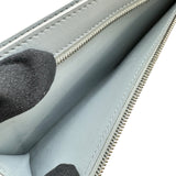 セリーヌ CELINE ストラップラージ長財布 グレー/ライトブルー シルバー金具 レザー レディース 二つ折り財布