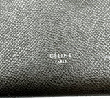 セリーヌ CELINE ストラップラージ長財布 グレー/ライトブルー シルバー金具 レザー レディース 二つ折り財布