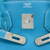 エルメス HERMES バーキン35 □K刻印 ブルージーン シルバー金具 トゴ レディース ハンドバッグ