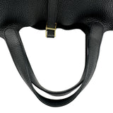 エルメス HERMES ピコタンロックMM U刻印 ブラック ゴールド金具 トリヨン レディース ハンドバッグ