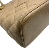 シャネル CHANEL 復刻トート A01804 8番台 ベージュ ゴールド金具 キャビアスキン レディース トートバッグ