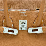 エルメス HERMES バーキン25 B刻印 ゴールド シルバー金具 トゴ レディース ハンドバッグ