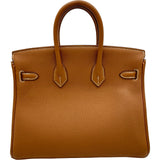 エルメス HERMES バーキン25 B刻印 ゴールド シルバー金具 トゴ レディース ハンドバッグ