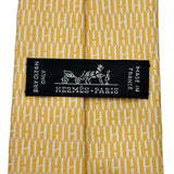 エルメス HERMES H柄シルクネクタイ イエロー シルク メンズ ネクタイ