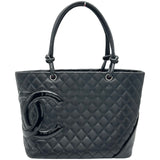 シャネル CHANEL カンボンライントート ラージ A25169 12番台 ブラック ラムスキン レディース トートバッグ
