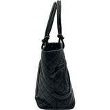シャネル CHANEL カンボンライントート ラージ A25169 12番台 ブラック ラムスキン レディース トートバッグ