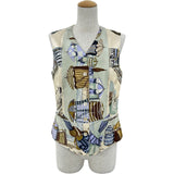 エルメス HERMES TROUVILLE SUR MER シルクベスト マルチカラー シルク レディース ベスト
