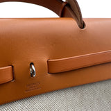 エルメス HERMES エールバッグMM □C刻 ベージュ/ゴールド ゴールド金具 トワル・レザー メンズ ショルダーバッグ