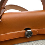 エルメス HERMES エールバッグMM □C刻 ベージュ/ゴールド ゴールド金具 トワル・レザー メンズ ショルダーバッグ
