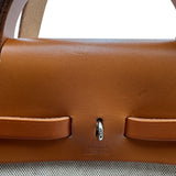 エルメス HERMES エールバッグMM □C刻 ベージュ/ゴールド ゴールド金具 トワル・レザー メンズ ショルダーバッグ