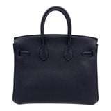 エルメス HERMES バーキン25 A刻 ブルーニュイ シルバー金具 トゴ レディース ハンドバッグ