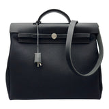 エルメス HERMES エールバッグMM □C刻 ブラック シルバー金具 トワル/レザー メンズ ショルダーバッグ