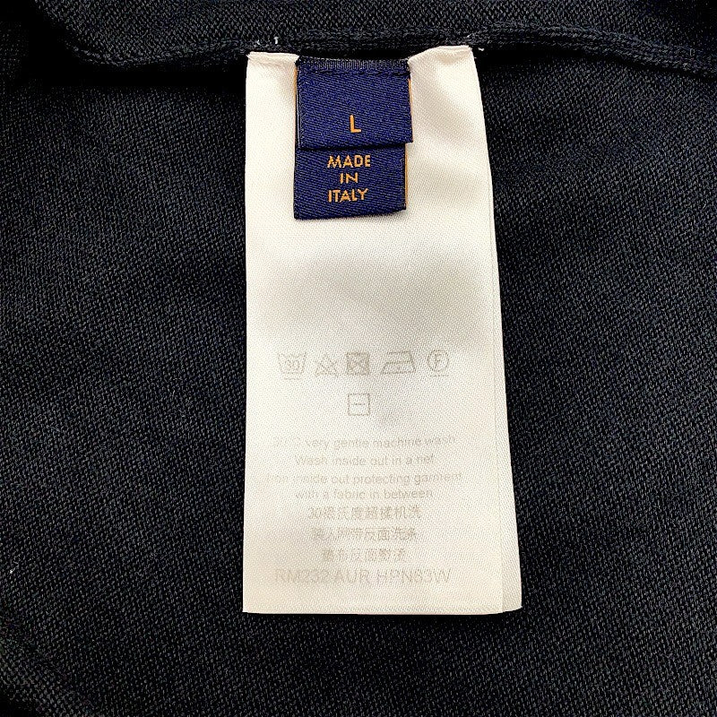 ルイ・ヴィトン LOUIS VUITTON インタルシアコットン ジャガード カットソー SS HPN83W ブラック コットン100% メンズ カットソー