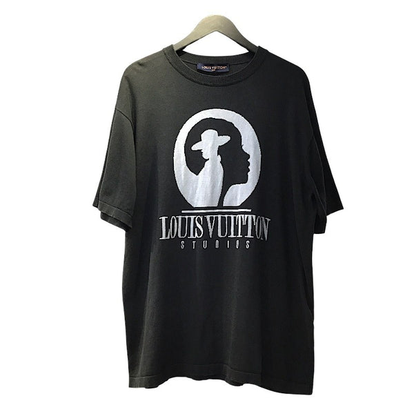ルイ・ヴィトン LOUIS VUITTON インタルシアコットン ジャガード カットソー SS HPN83W ブラック コットン100% メンズ カットソー