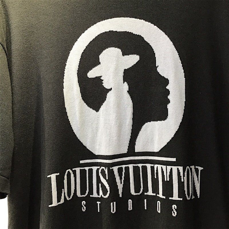 ルイ・ヴィトン LOUIS VUITTON インタルシアコットン ジャガード カットソー SS HPN83W ブラック コットン100% メンズ カットソー