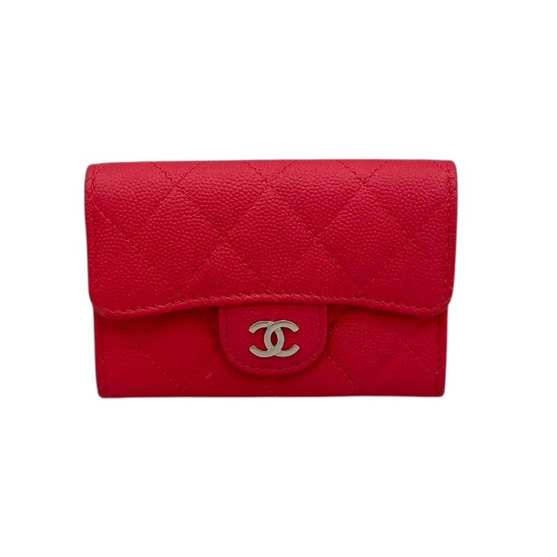シャネル CHANEL クラシックフラップ カードケース AP0214 レッド キャビアスキン レディース カードケース