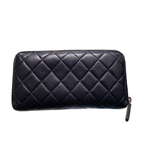 シャネル CHANEL クラシックロングジップウォレット ブラック/SV金具 ラム レディース 長財布