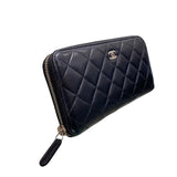 シャネル CHANEL クラシックロングジップウォレット ブラック/SV金具 ラム レディース 長財布