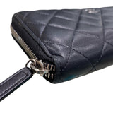 シャネル CHANEL クラシックロングジップウォレット ブラック/SV金具 ラム レディース 長財布
