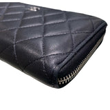 シャネル CHANEL クラシックロングジップウォレット ブラック/SV金具 ラム レディース 長財布