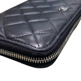 シャネル CHANEL クラシックロングジップウォレット ブラック/SV金具 ラム レディース 長財布