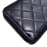 シャネル CHANEL クラシックロングジップウォレット ブラック/SV金具 ラム レディース 長財布