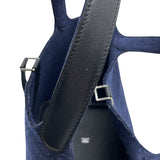 エルメス HERMES ピコタンロックMM Y刻印 ブルーニュイ・ブラック シルバー金具 フェルト・スイフト レディース ハンドバッグ