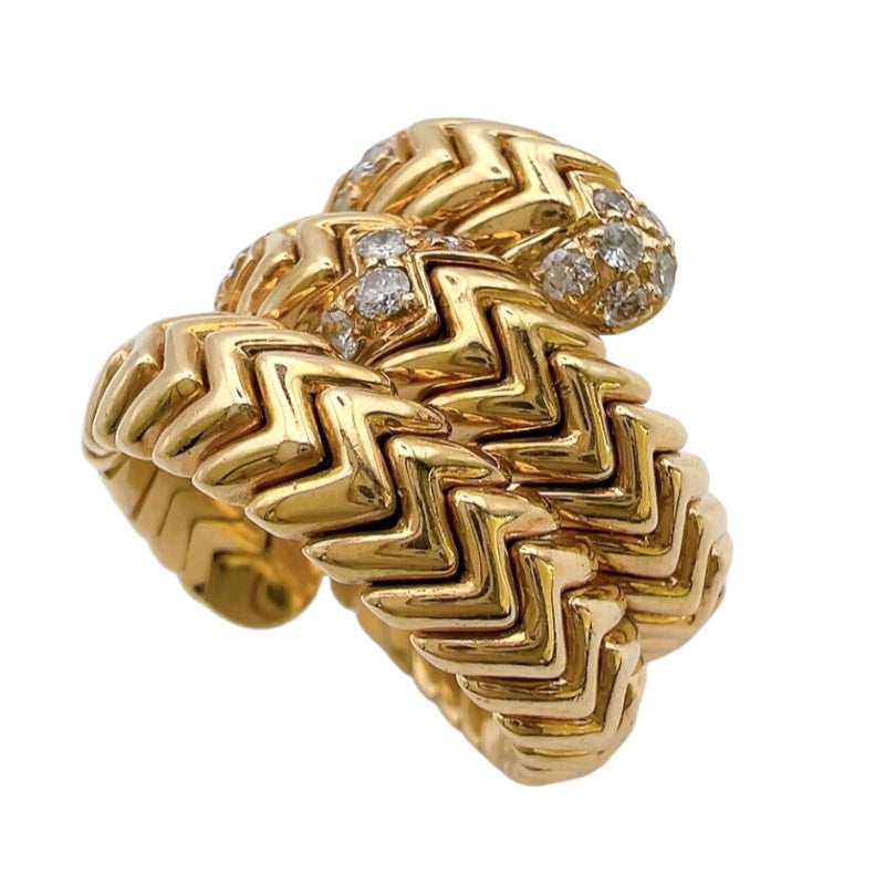 ブルガリ BVLGARI スピガ　スネークダイヤリング イエローゴールド 750YG ジュエリー
