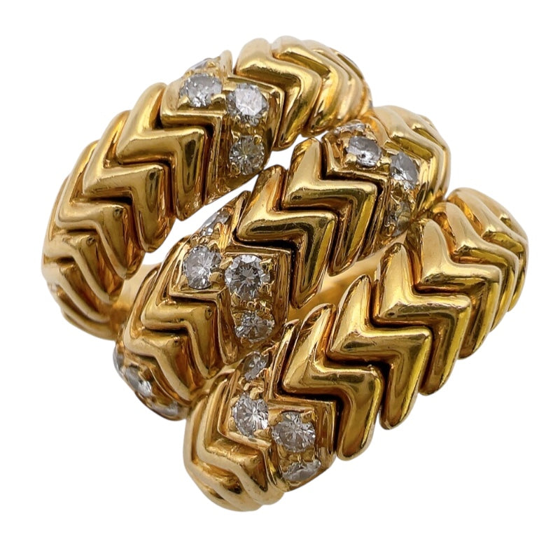 ブルガリ BVLGARI スピガ　スネークダイヤリング イエローゴールド 750YG ジュエリー