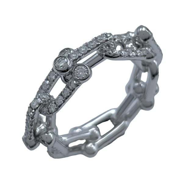 ティファニー TIFFANY＆CO ハードウェア スモールリング フルダイヤ リング ホワイトゴールド Au750 ジュエリー