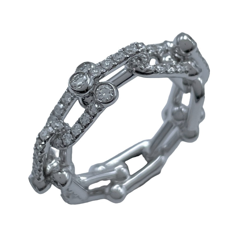 ティファニー TIFFANY＆CO ハードウェア スモールリング フルダイヤ リング ホワイトゴールド Au750 ジュエリー