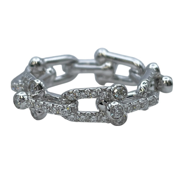 ティファニー TIFFANY＆CO ハードウェア スモールリング フルダイヤ リング ホワイトゴールド Au750 ジュエリー