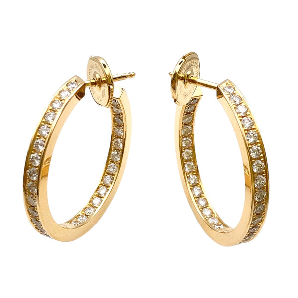 カルティエ Cartier フープ ダイヤピアス イエローゴールド K18YG ダイヤモンド ジュエリー