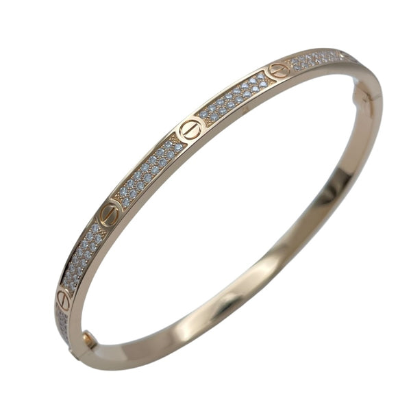 カルティエ Cartier ラブブレスSM #17 パヴェダイヤ ピンクゴールド Au750 ダイヤモンド ジュエリー