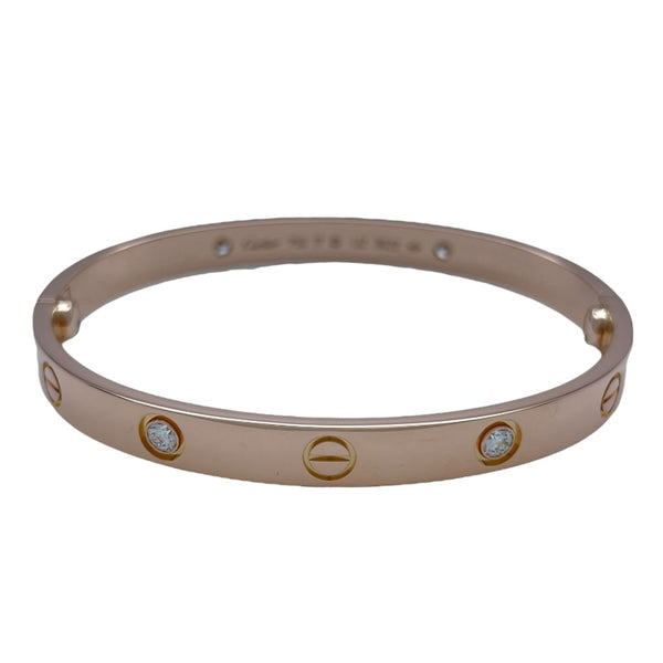 カルティエ Cartier ラブブレス 4Pダイヤ ピンクゴールド Au750 ジュエリー