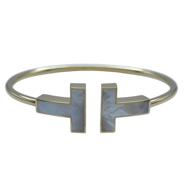 ティファニー TIFFANY＆CO Tワイヤーワイドバングル ゴールド Au750 ジュエリー