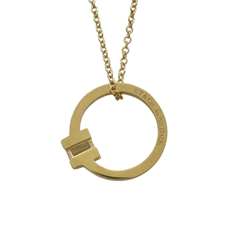 ティファニー TIFFANY＆CO Tスクエアダイヤネックレス ゴールド Au750