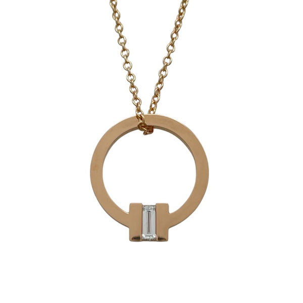 ティファニー TIFFANY＆CO Tスクエアダイヤネックレス ピンクゴールド Au750 ジュエリー