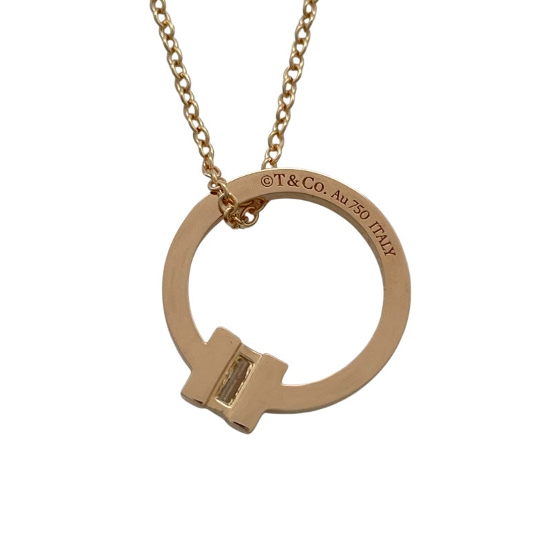 ティファニー TIFFANY＆CO Tスクエアダイヤネックレス ピンクゴールド Au750 ジュエリー
