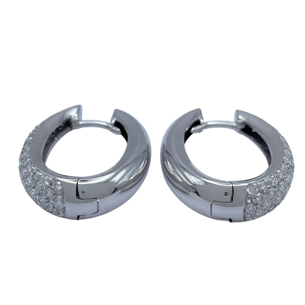 パヴェダイヤフープピアス ホワイトゴールド 750 ジュエリー
