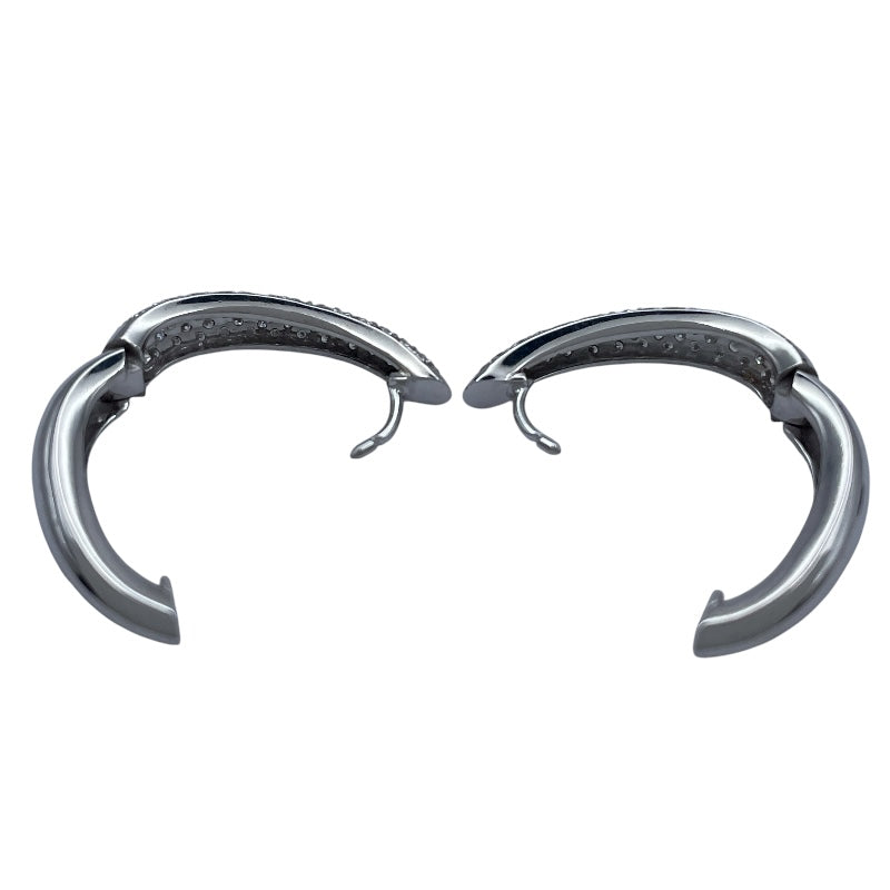 パヴェダイヤフープピアス ホワイトゴールド 750 ジュエリー