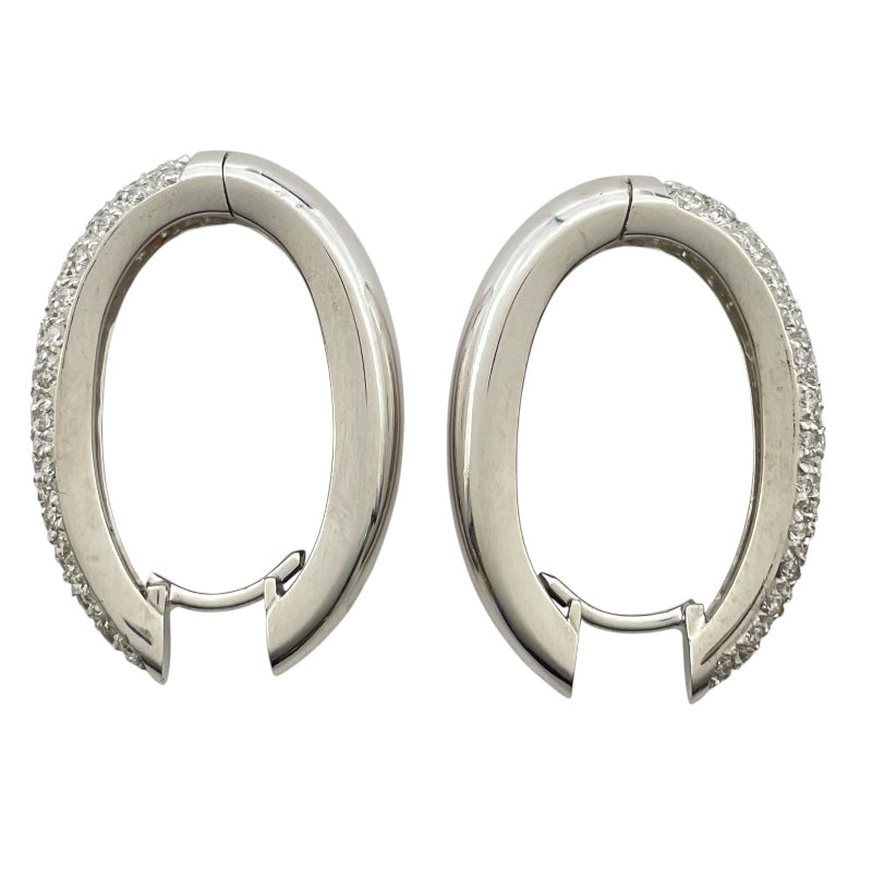 パヴェダイヤフープピアス ホワイトゴールド 750 ジュエリー