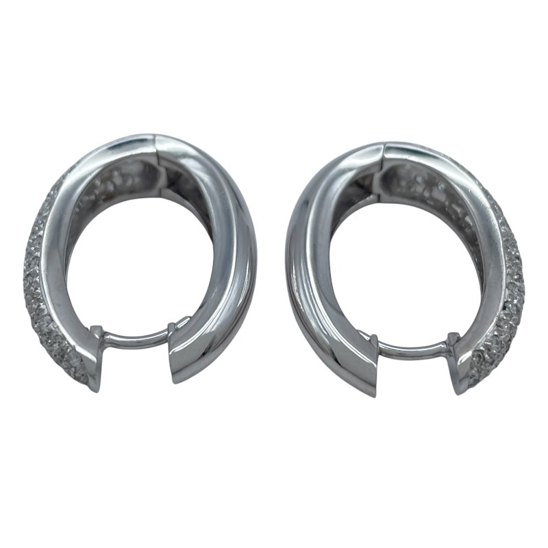 パヴェダイヤフープピアス ホワイトゴールド 750 ジュエリー