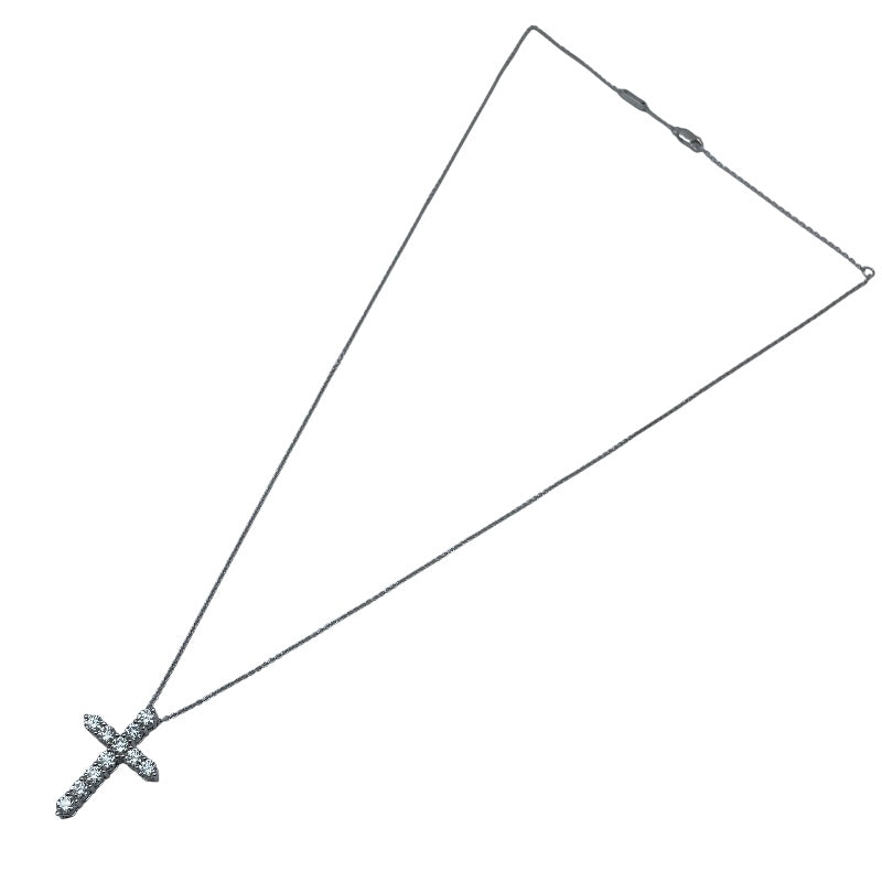 グラフ GRAFF ラウンドダイヤモンドクロスネックレス ホワイトゴールド Au750 ダイヤモンド ジュエリー