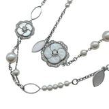 シャネル CHANEL ボダンドゥカメリアロングネックレス ホワイトゴールド 750 シェル ジュエリー