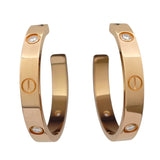 カルティエ Cartier ラブフープピアスハーフダイヤ(3P) ピンクゴールド Au750 ジュエリー