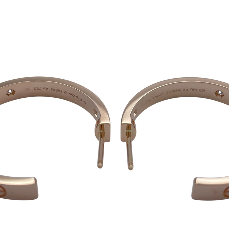 カルティエ Cartier ラブフープピアスハーフダイヤ(3P) ピンクゴールド Au750 ジュエリー